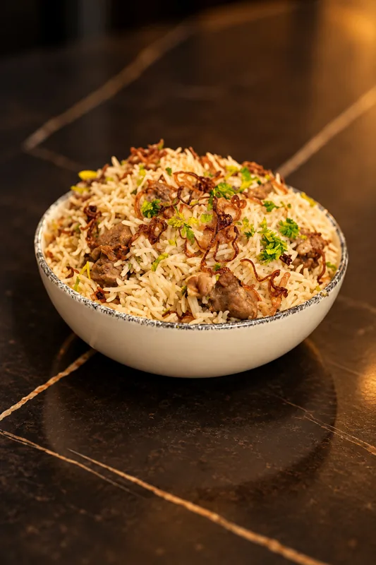 Special White Mutton Biryani at Telugu Theory